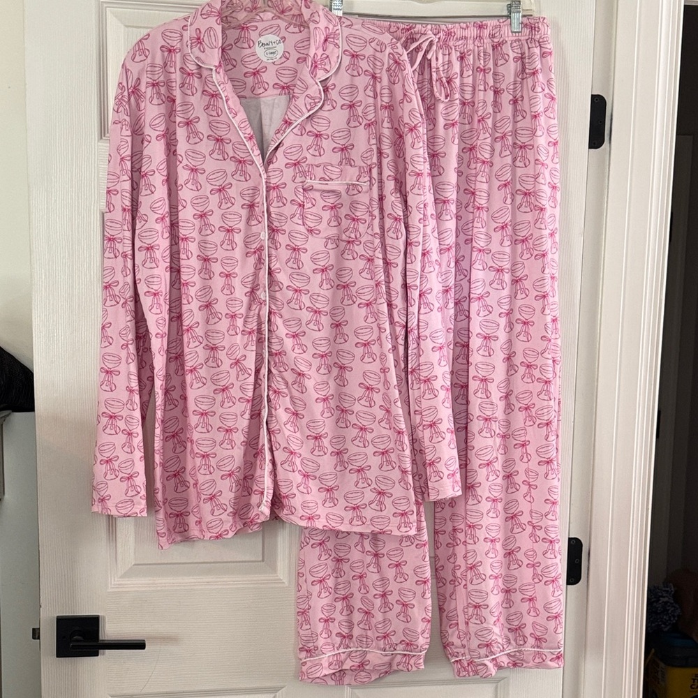 Pink Patterned Pajama Set